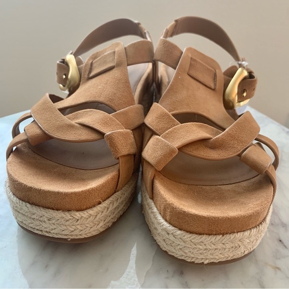 AEROSOLES Chatham Espadrille Block Heeled Platform Sandals in Tan Suede - Picture 5 of 12
